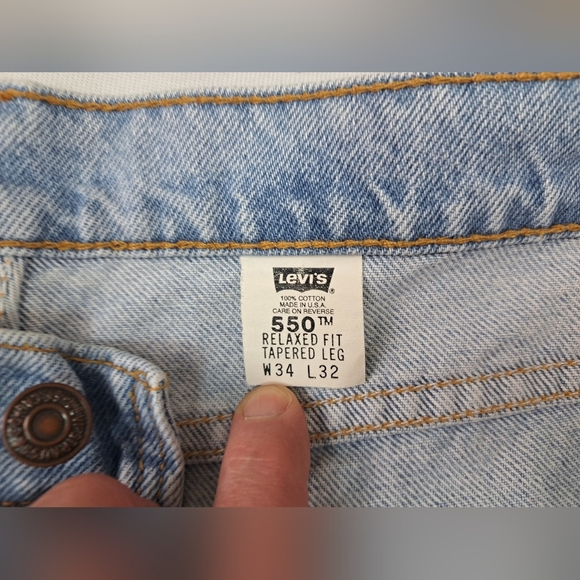 Vintage Orange Tab '96s Levi's 550 Relaxed Fit Tapered Leg W34 L32 - Picture 5 of 15